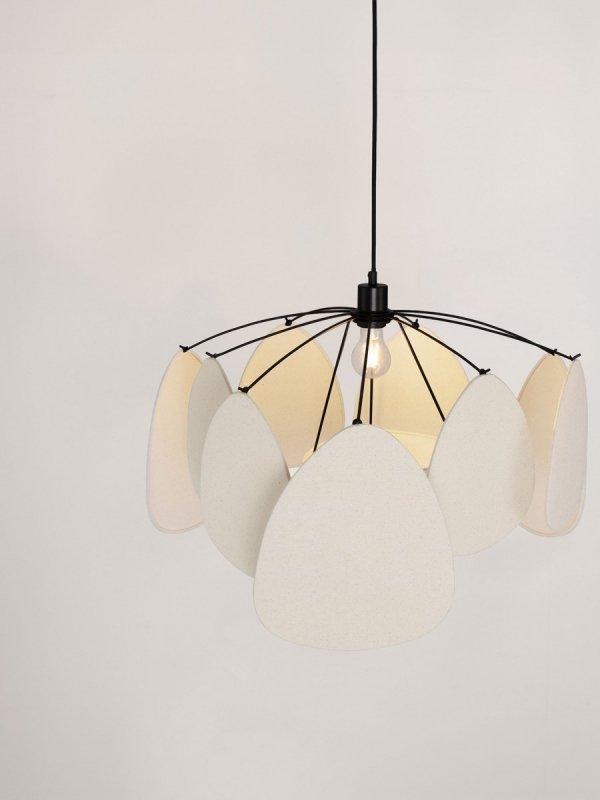 Nowoczesna Lampa Wisząca Lniana Biała 50 cm Luces Exclusivas 
