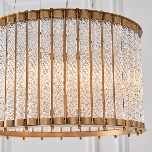 Szklana lampa wisząca złota okrągła designerska nowoczesna salonowa Romola 81999 ENDON