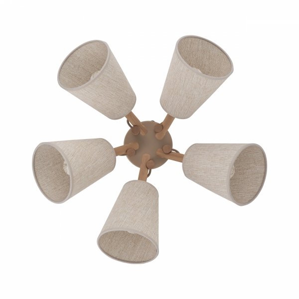 Nowoczesny plafon oprawa sufitowa brązowa abażurowa drewniana boho minimalistyczna klasyczna VAIO 11606 TK-Lighting