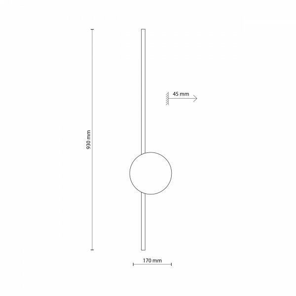 Nowoczesna lampa ścienna kinkiet LED listwa czarna minimalistyczna JAVA II BLACK 1439 TK-Lighting