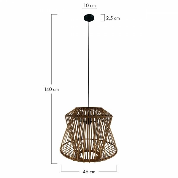 Lampa sufitowa bambusowa 46x46x40cm