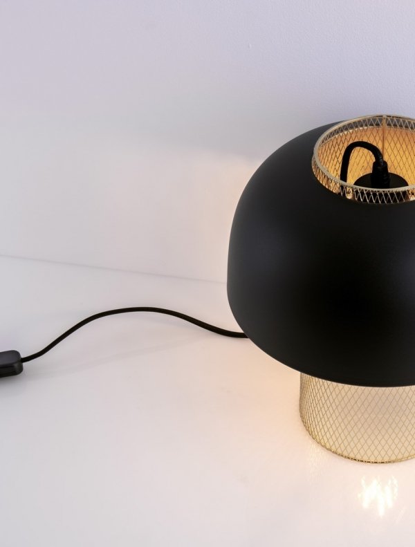 Czarno złota Lampa stołowa nocna metalowa Loft RUPA LE44380 Luces Exlusivas