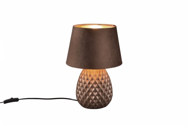 Nowoczesna Dekoracyjna Lampka Stołowa Z Abażurem W Kolorze Brązowym ARIANA R51531926 RL