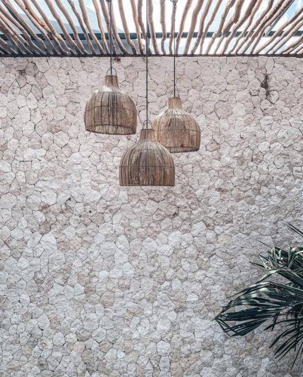 Rattanowa Lampa Wisząca w Stylu Boho Naturalna LOBSTER BAYU014N-L-55 BAZAR BIZAR