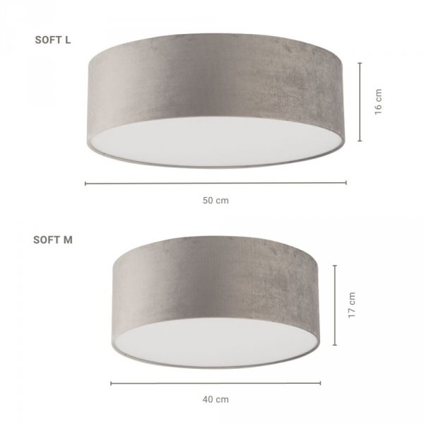 Okrągły Plafon Sufitowy Nowoczesny Materiałowy SOFT 40650 SIGMA