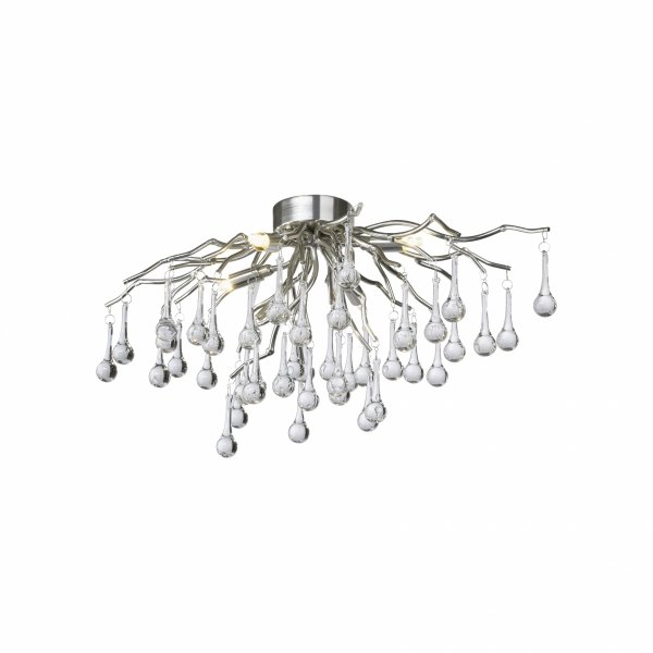 Lampa sufitowa ICICLE 8090-55 Paul Neuhaus | Srebrny Plafon Kryształowy G9 Zuma line