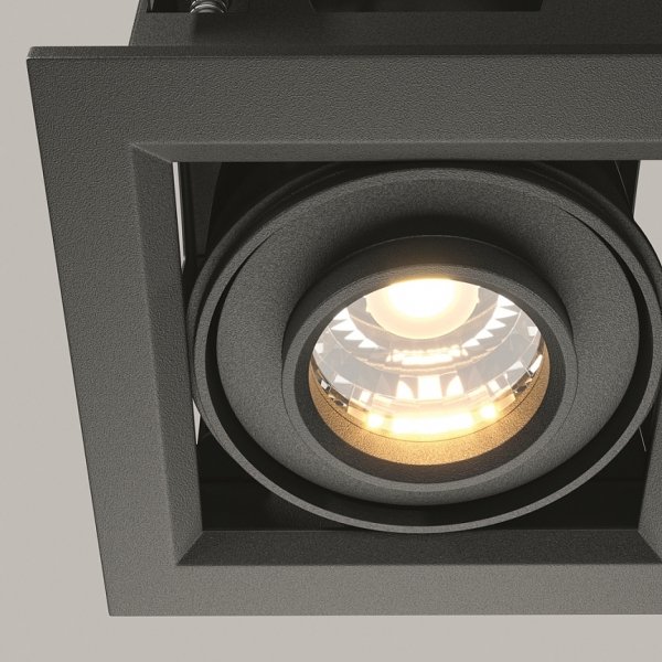 Czarna Oprawa Wpuszczana Downlight Metal Modern Maytoni DL093-01-10W3K-B