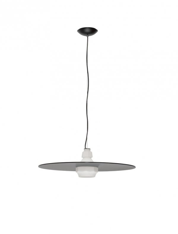Lampa wisząca czarna okrągła 60cm szklana w kształcie nowoczesnego talerza designerska Luces ExclusivasLampa wisząca czarna okrągła 60cm szklana w kształcie nowoczesnego talerza designerska Luces Exclusivas
