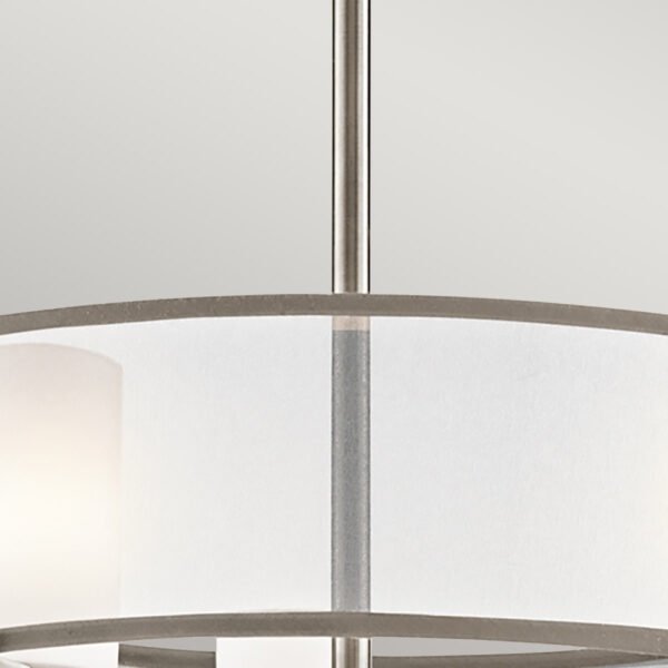 Żyrandol Saldana - 5 źródeł światła Klasyczny pewter abażur z organzy okrągły klosze tuba minimalistyczny uniwersalny KL-SALDANA5 KICHLER