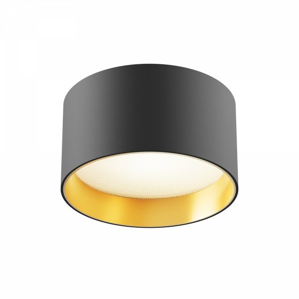 Lampa Sufitowa Tuba Czarno Złota LED MAYTONI VEGA C089CL-12W3K-BMG
