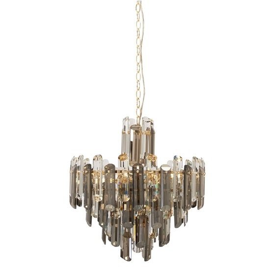 Złota Lampa Wisząca Glamour MAYTONI FLARE DIA200PL-06G Złoty Żyrandol Kryształowy