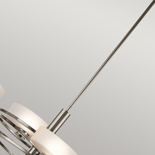 Żyrandol Aleeka - 5 źródeł światła Klasyczny pewter owalne szklane klosze ringi pierścienie nowoczesny elegancki możliwość ściemniania KL-ALEEKA5B KICHLER