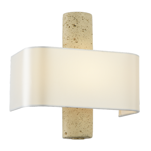 Kinkiet ścienny złoty marmur z białym abażurem HADLEY W02579AU-WH Cosmo Light