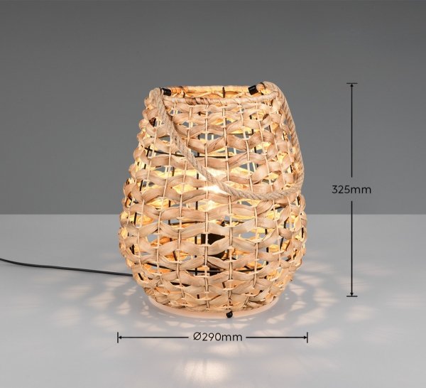 Lampka stołowa nocna z możliwością zawieszenia pleciona kolor naturalny tuba boho rustykalna industrialna minimalistyczna klasyczna JEAN R56221036 Rl 