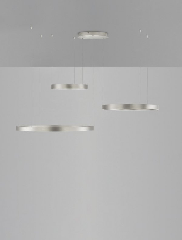 Nowoczesna Lampa Wisząca Srebrne Pierścienie BARI LE44316 LUCES EXCLUSIVAS