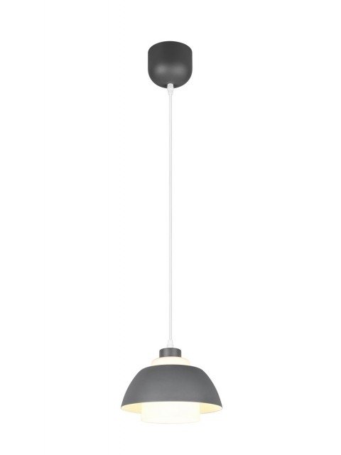 Grafitowa lampa wisząca półokrągły klosz nowoczesna do loftowych wnętrz TILOS R36501942 RL