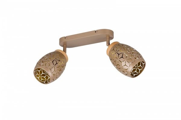 Nowoczesny plafon lampa sufitowa podwójna brązowa regulowane tuby klasyczna w stylu orientalnym metalowa drewniany dekor BIDAR R81572065 Rl