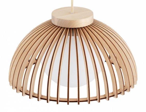 Lampa wisząca drewniana styl skandynawski szklany klosz TRE 8634 Argon 