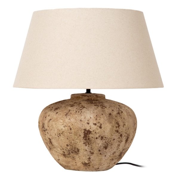 Dekoracyjna lampka stołowa ceramiczna podstawa z bawełnianym abażurem owalna nowoczesna na komodę DAVINA 47512/81/43 LUCIDE