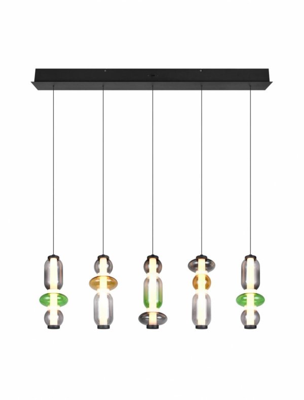 Lampa wisząca LED wielopunktowa nowoczesna szklane klosze kolorowe designerska ściemnialna MINERVA 334310517 Trio 