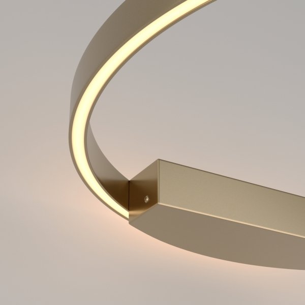 Nowoczesny designerski kinkiet ścienny mosiężny aluminium LED okrąg podświetlający ścianę Rim Maytoni MOD058WL-L50BS3K
