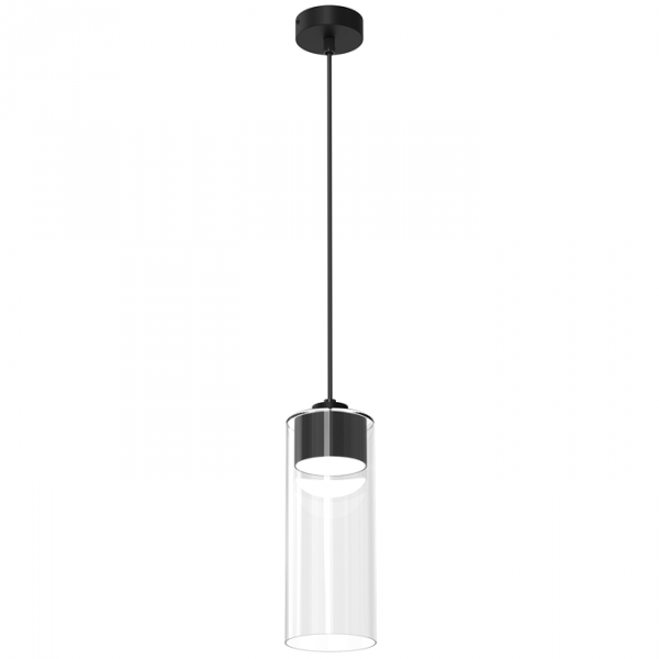 Lampa Wisząca Czarna Transparentna Tuba CLARISSA MLP8667 MILAGRO