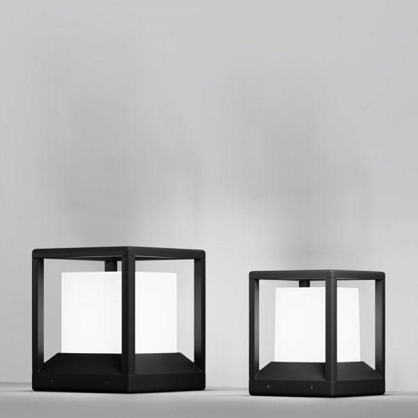 Nowoczesne oświetlenie zewnętrzne lampy stojące kwadrat grafit aluminium Trim MAYTONI O455FL-01GF1