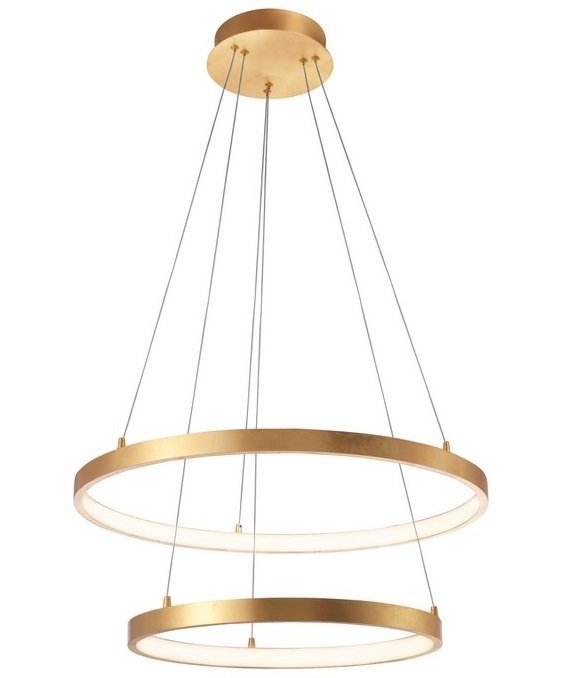 ZŁOTA LAMPA WISZĄCA RINGI LED NOWOCZESNA LAMPA DO SALONU ZŁOTE OKRĘGI