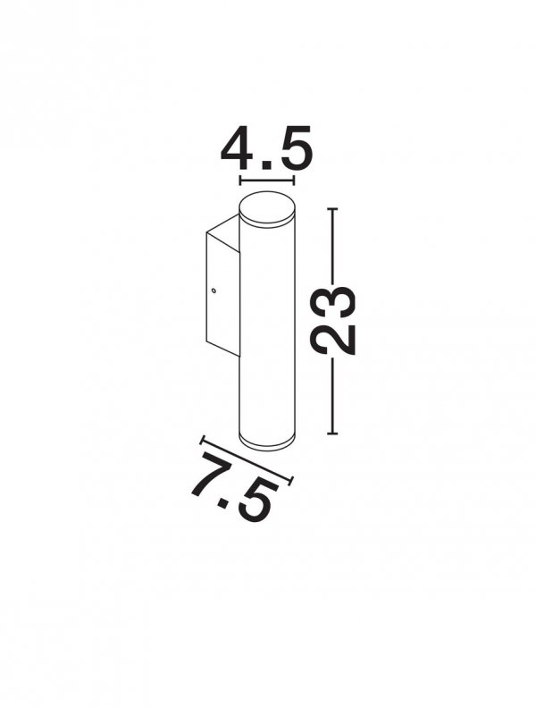 Kinkiet zewnętrzny LED aluminiowy kolor antracyt tuba minimalistyczny nowoczesny podświetlający elewację IP65 TERVONA LE75241 Luces Exclusivas