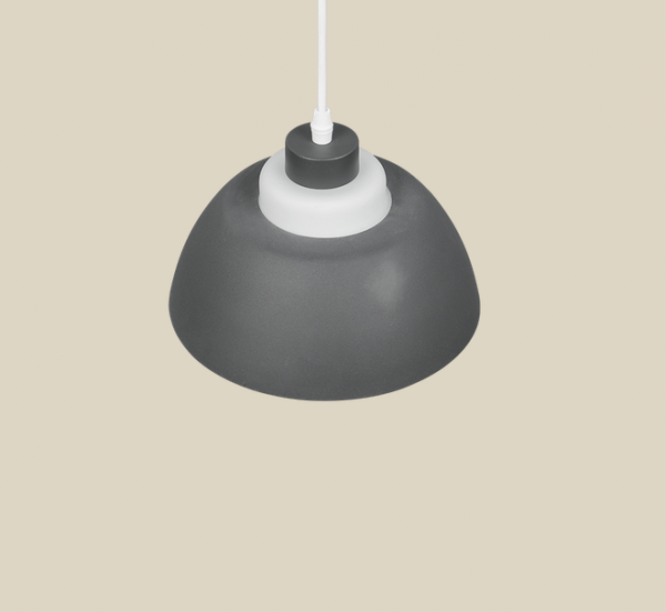 Grafitowa lampa wisząca półokrągły klosz nowoczesna do loftowych wnętrz TILOS R36501042 RL