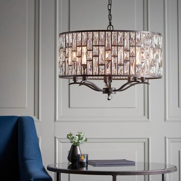 Kryształowa Lampa Wisząca Glamour Ciemny Brąz BELLE 69391 ENDON