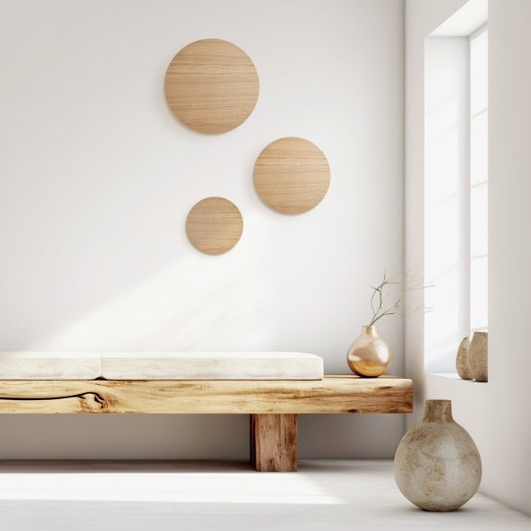 Nowoczesny drewniany kinkiet ścienny okrąg ring styl rustykalny LUNA WOOD DĄB 40cm 5449 TK-Lighting