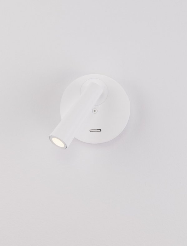 Kinkiet ścienny LED aluminiowy biały regulowany do czytania tuba minimalistyczny uniwersalny LAVONTO LE45528 Luces Exclusivas