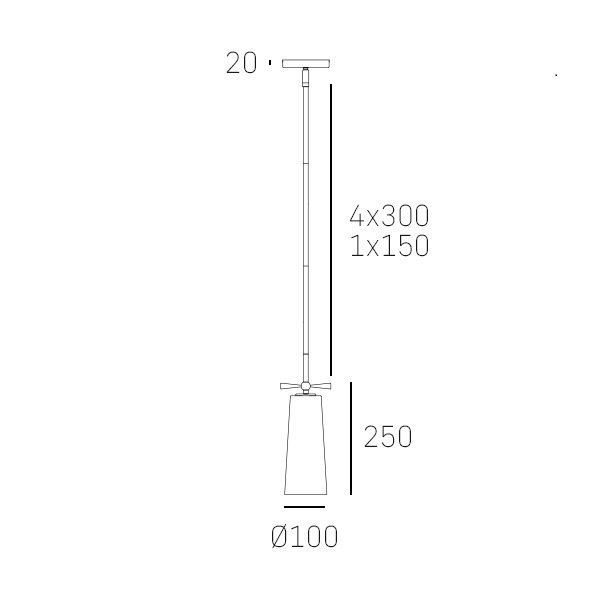 Klasyczna Czarna Lampa Wisząca COSMO LIGHT BOW P01121BK