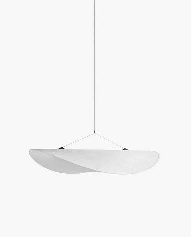 Lampa wisząca owalna materiałowa biała 90cm minimalistyczna klasyczna uniwersalna TENSE 21210 New Works