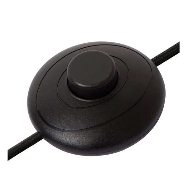 Lampa podłogowa lniany klosz owalny nowoczesna minimalistyczna uniwersalna klasyczna czarno-brązowa KALA 06724/01/73 LUCIDE