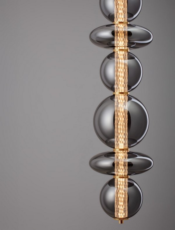 Elegancka Lampa Wisząca Salonowa z Ciemnego Szkła Luces Exclusivas MORROS LE44487