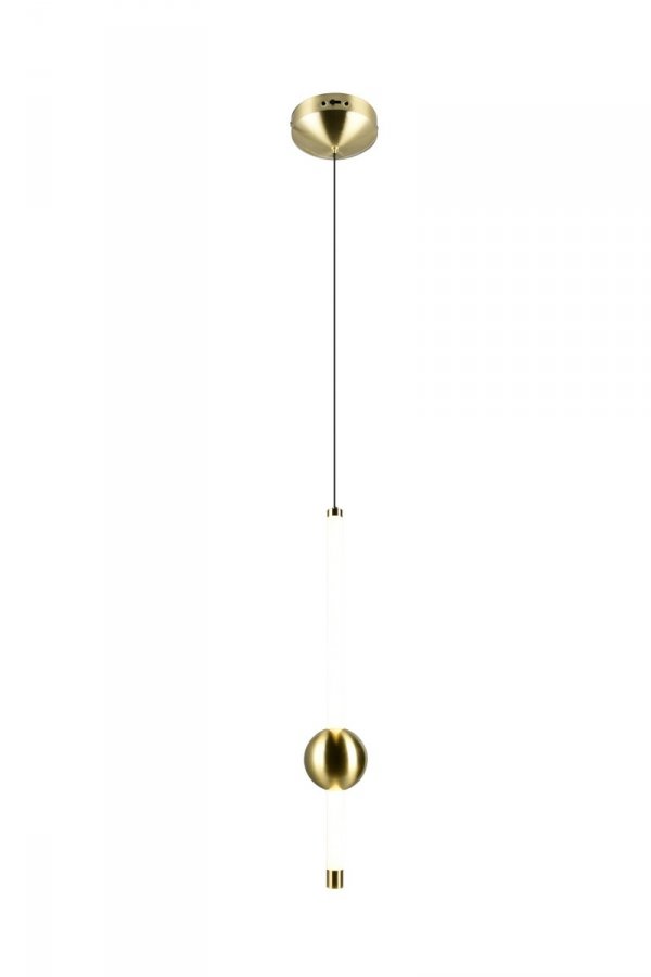 Lampa wisząca LED tuba z kulą złota designerska uniwersalna dekoracyjna ściemnialna MELITA 331510108 Trio