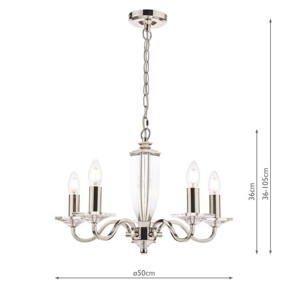 Żyrandol Świecznikowy Kryształowy LAURA ASHLEY CARSON LA3603223-Q DAR LIGHTING