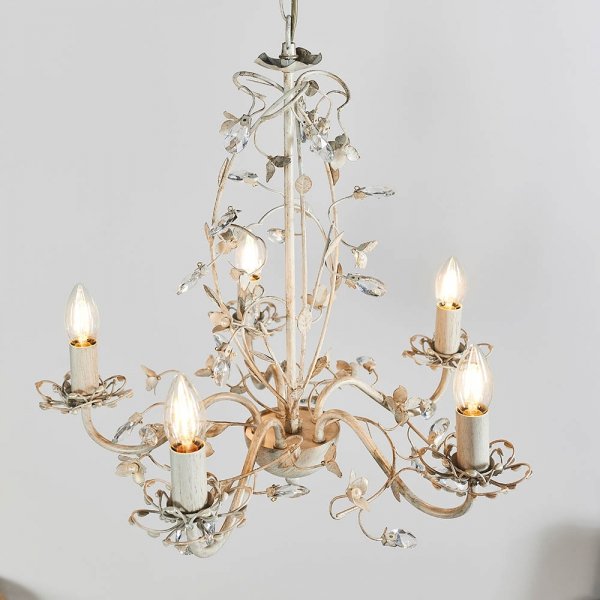 Lampa wisząca dworkowa świecznikowa kwiatowa designerska klasyczna dekoracyjna LULLABY-5CR ENDON