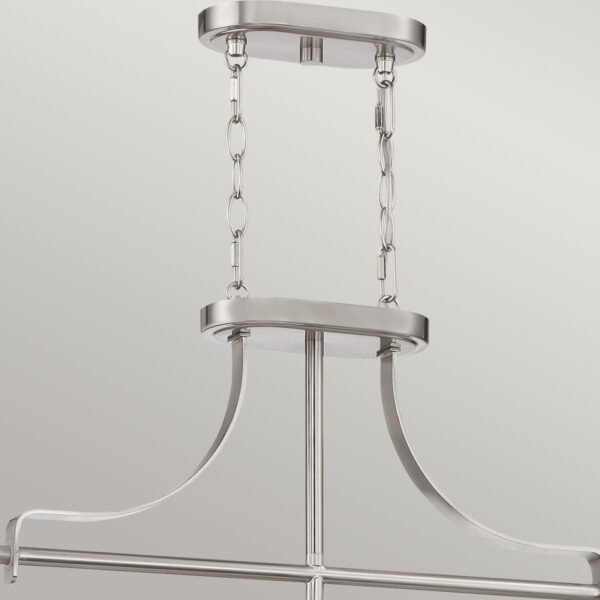Lampa wisząca Trilogy - 3 źródła światła - Szczotkowany nikiel Szkło z bąbelkami powietrza owalne szklane klosze elegancka nowoczesna QZ-TRILOGY-ISLE-BN QUOIZEL