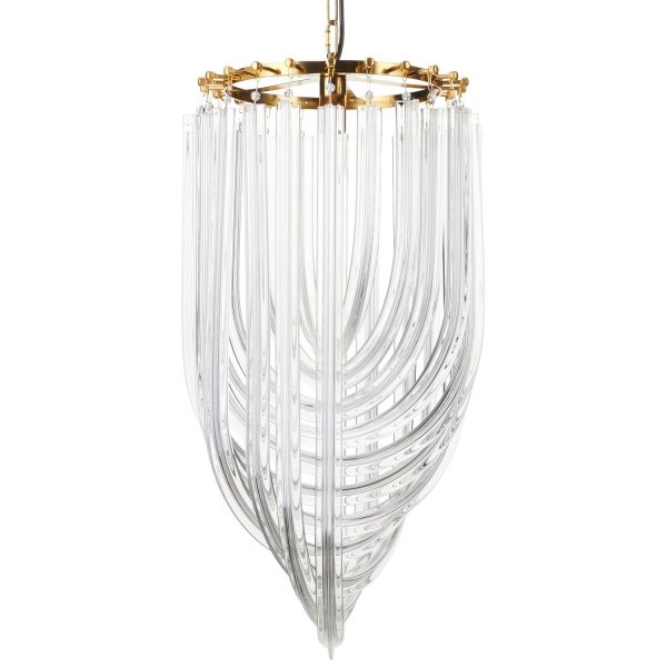 Kryształowa Lampa Wisząca WAVE Złota Żyrandol w Stylu Glamour MURANO