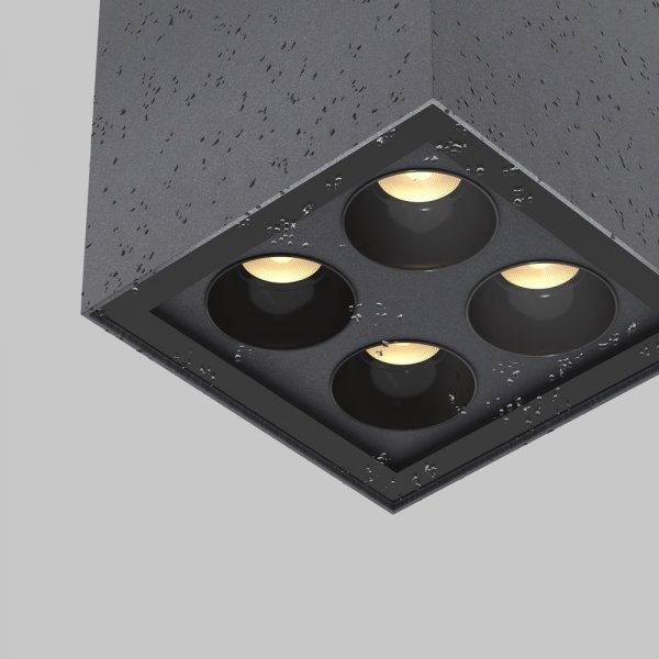 Nowoczesna lampa zewnętrzna sufitowa LED kwadratowa metalowa grafitowa Ares MAYTONI O309CL-L8GF3K
