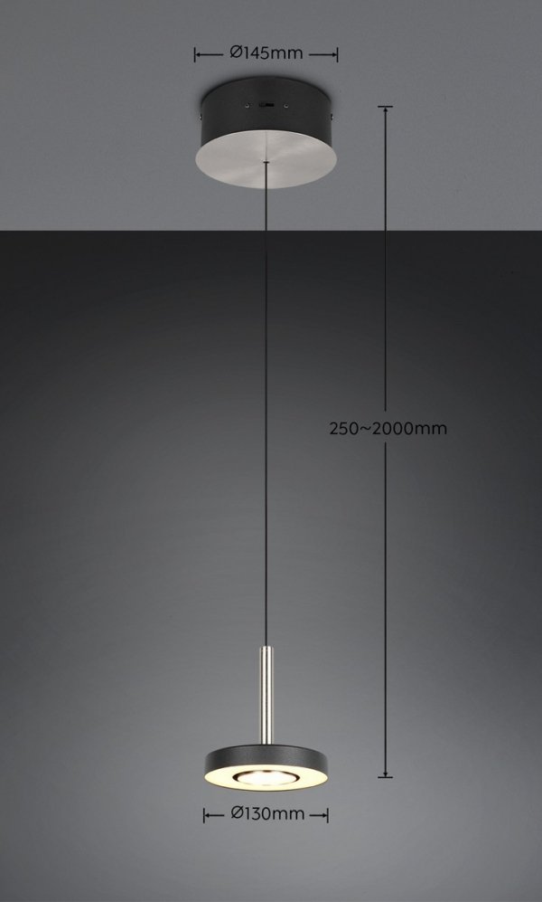 Lampa wisząca LED okrągła designerska nowoczesna ściemnialna GUANO 334410107 Trio