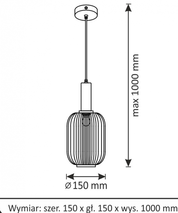 Ozdobna Szklana Lampa Wisząca SUFFOLK AMBER 317353 Polux