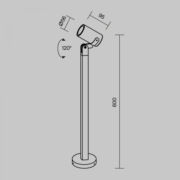 Lampa stojąca ogrodowa zewnętrzna aluminium czarna regulowana tuba Scope MAYTONI O025FL-01B1