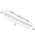 Linia do szynoprzewodu czarna obrotowa ściemniana LED listwa minimalistyczna nowoczesna MICRO11 N0006Z MAXLIGHT
