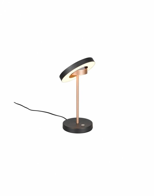 Lampka stołowa nocna LED okrągły klosz nowoczesna designerska ozdobna ściemnialna GUANO 534410165 Trio