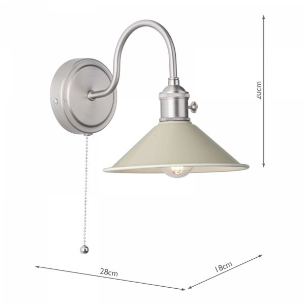 Chrom Kinkiet Ścienny Vintage Szary Klosz HADANO HAD0761-06 DAR LIGHTING