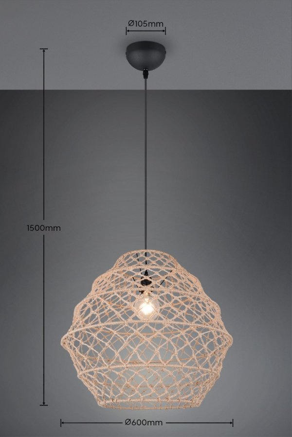 Lampa wisząca pleciona kolor naturalny owalna boho rystykalna industrialna minimalistyczna nad stół do salonu sypialni HIVE R31681036 Rl